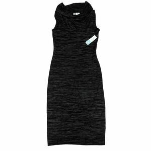 RD Style Stitch Fix Space Dye Cowl Neck Midi Dress In Charcoal Gray SZ S